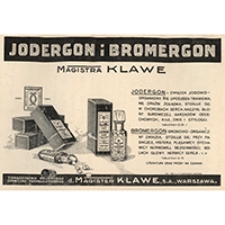 Sistomensina &bdquo;Ciba&rdquo; ; Dialu ; Jodergon i Bromergon ; Bromlecithin Richter ; Jodlecithin Richter ; Agomensina &bdquo;Ciba&rdquo; ; Hemypnon &bdquo;Ciba&rdquo; ; Sistomensina ; Vioform ; Pabjanickie Towarzystwo Akcyjne Przemysłu Chemicznego ; Organopreparaty &bdquo;L.S.S.&rdquo; ; Phosphit