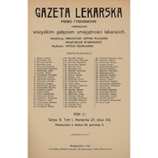 Gazeta Lekarska. 1916, R. 51, T. 1, nr 1-2 + spis rzeczy