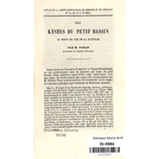 Des kystes du petit bassin au point de vue de la dystocie