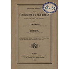 Dispositions a adopter pour l'assainissement de la ville de Toulon: rapport fait au nom d'une commission