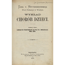 D-ra v. Hüttenbrennera wykład chorób dzieci