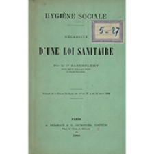 Nécessitè d'une loi sanitaire