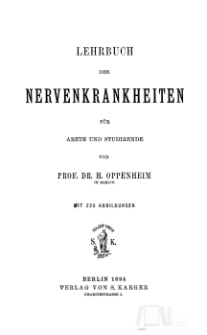 Lehrbuch der Nervenkrankheiten f&uuml;r Aerzte und Studirende