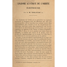 Angiome kystique de l'orbite &eacute;lectrolyse